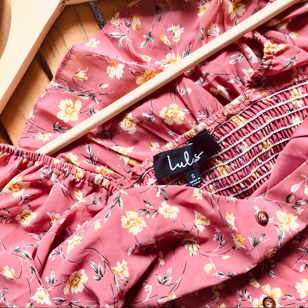 Lulus | Rusty Rose Floral Print Dress - Picture 8 of 10